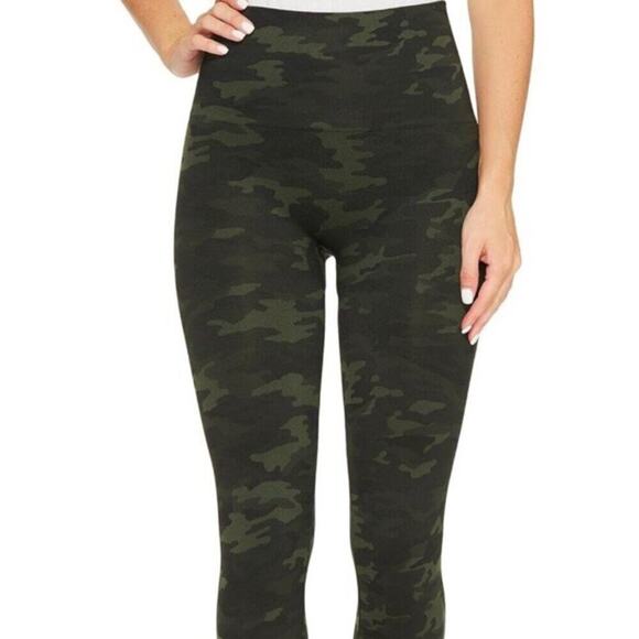SPANX LEGGINGS CAMOUFLAGE TUMMY CONTROL HIGH WAIST LOOK AT ME NOW  SIZE X-LARGE - Picture 10 of 13